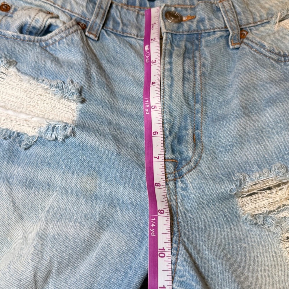 Aeropostale Womens Size 6 Mom Jeans Blue Denim Distressed Ripped High Rise Fray - Picture 11 of 16
